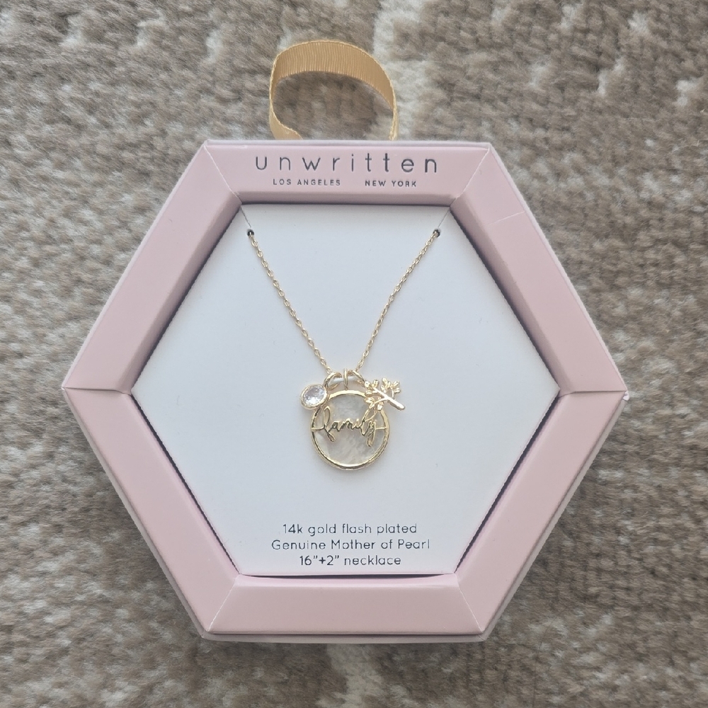 Unwritten Gold Necklace with Pearl Accent